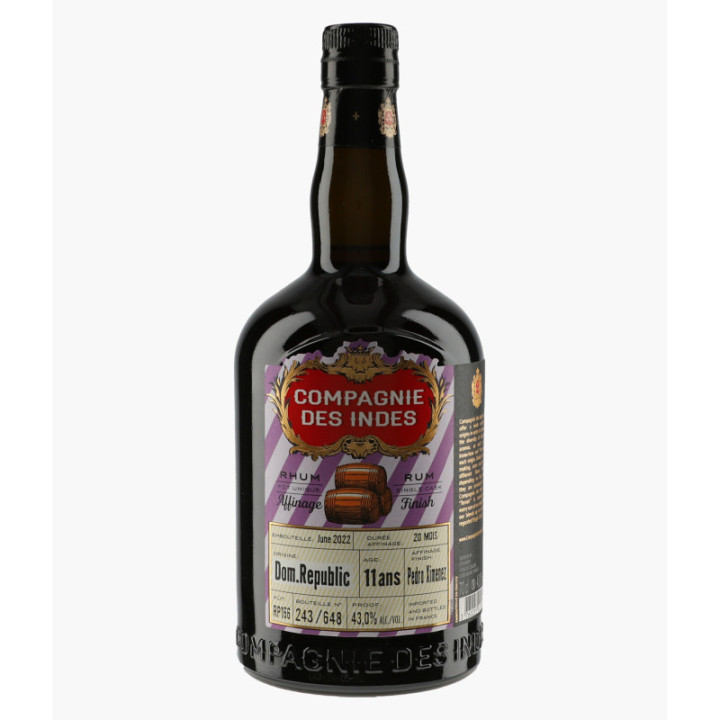Rhum République Dominicaine 11 ans Ex Pedro Ximenez | LA COMPAGNIE DES INDES