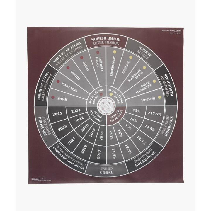 Tapis Casino Wine 100×100 cm - France