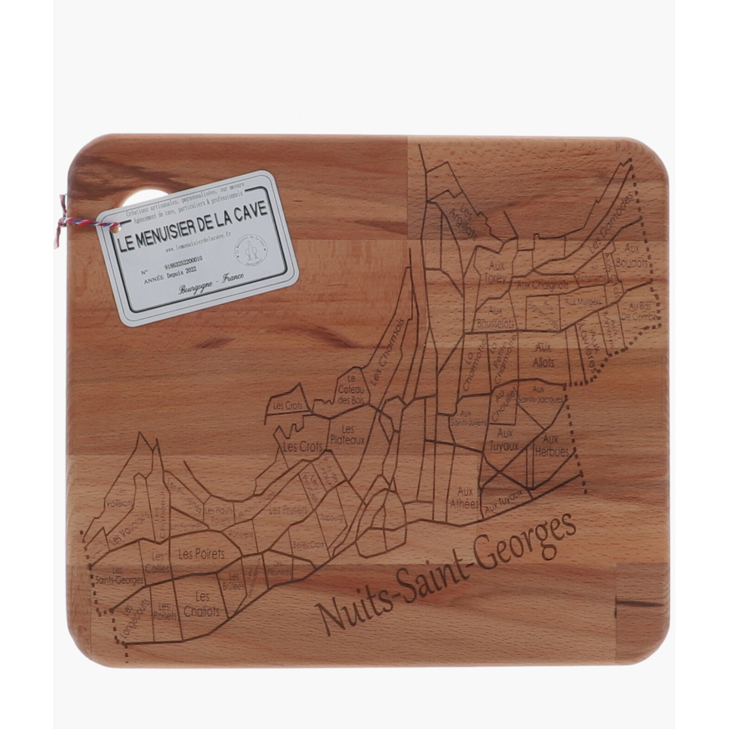 Planche apéritive Nuits-Saint-Georges hêtre 280x250x18