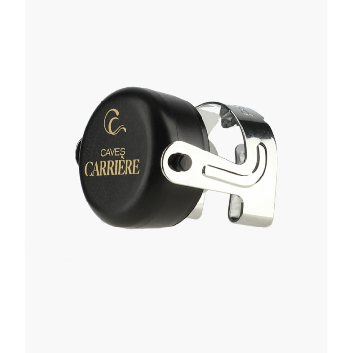 Bouchon clamp noir logo CAVES CARRIERE doré Pulltex