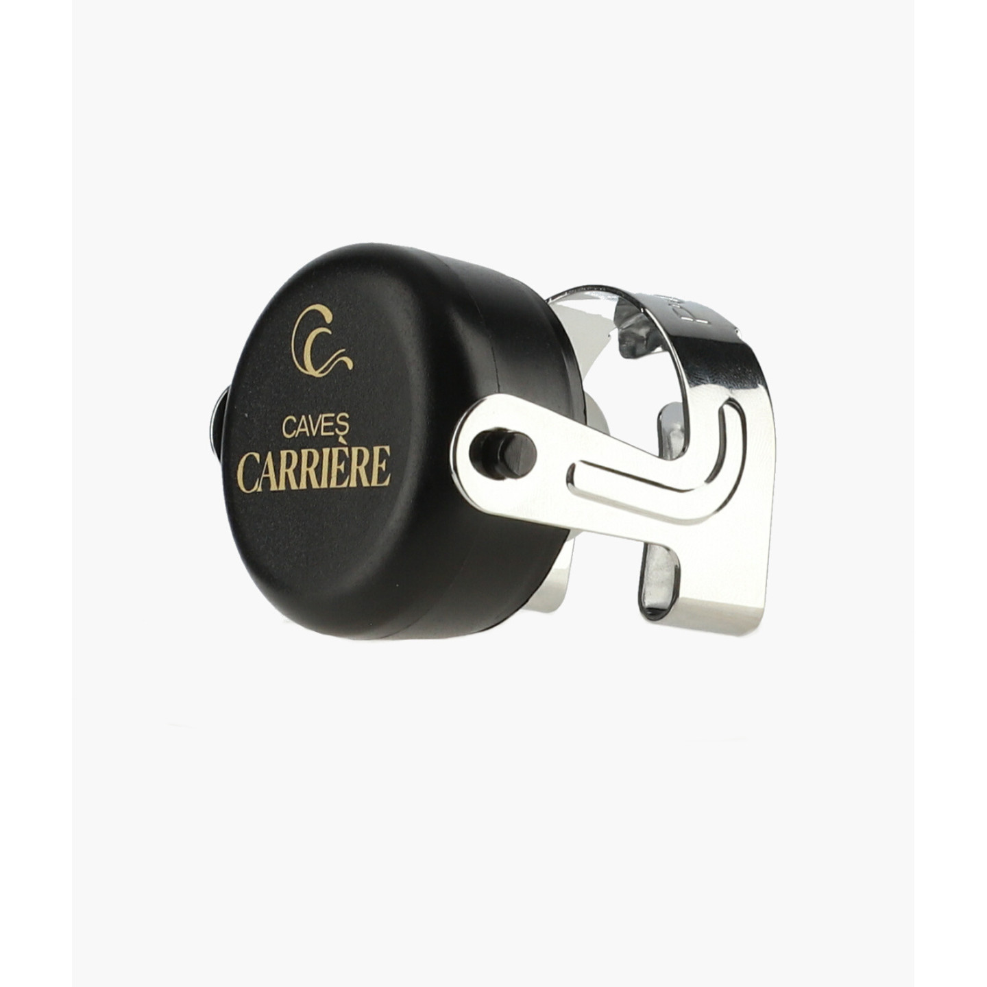 Bouchon clamp noir logo CAVES CARRIERE doré Pulltex